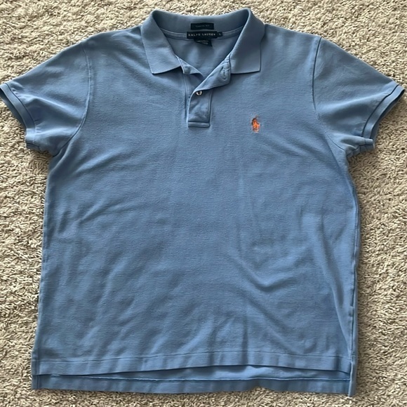 Ralph Lauren big boys lt blue polo SZ L.10% cotton. Good condition - Picture 1 of 9